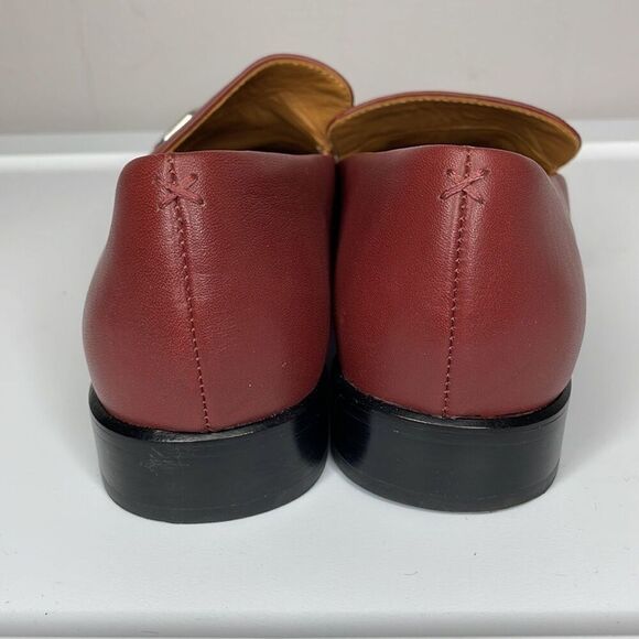 Rag & Bone Women's Dark Red Aslen Square Toe Leather Loafers Size 11 - Picture 5 of 9